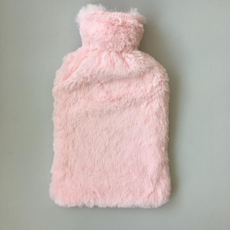 Super Soft Pink Plush Rabbit Fur Cover for Hot Water Bag
