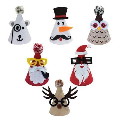 Kids DIY Gifts Cute Custom Decoration Felt Christmas Party Hat Funny Party Hats