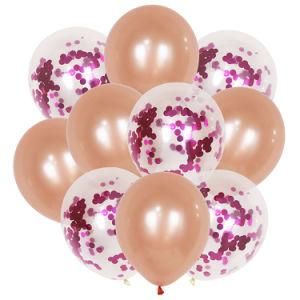 10PCS/Lot Rose Gold Confetti Balloons Wedding Birthday Party Decorations