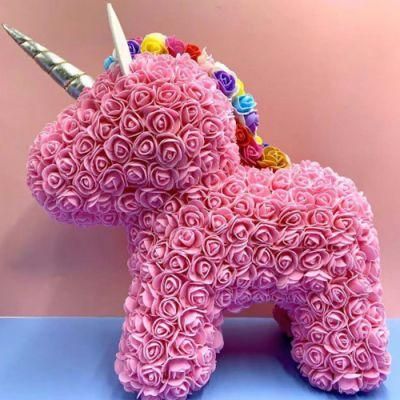 New Arrival Valentine Day Gift Girl Gift Unicornios PE Foam Rose Unicorn