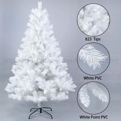 6FT Dense White PVC Hinged Christmas Tree
