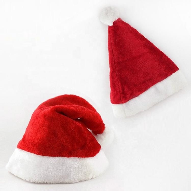 Christmas Santa Hat, Double Layer Luxury Plush Christmas Santa Claus Cap Hat