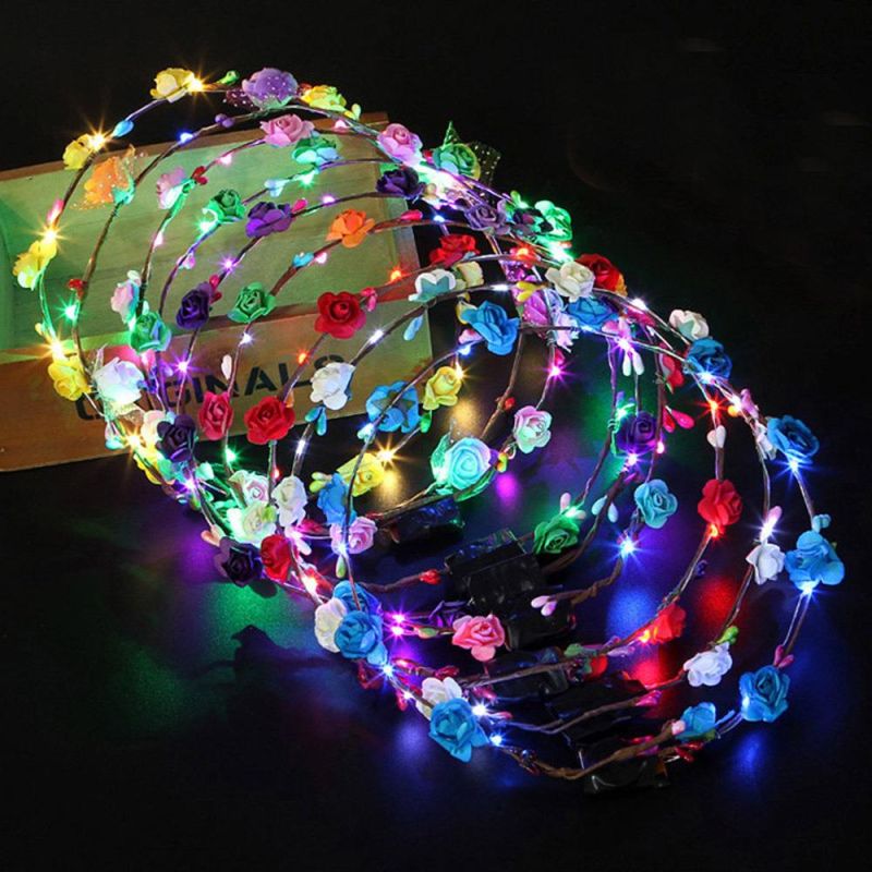 Party Decorative Hair Wreath LED Flower Crown Head Band