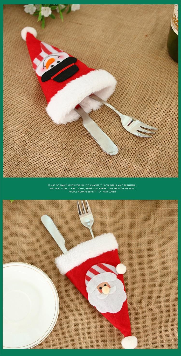 Christmas Dinner Table Decorations Silverware Holder Mini Xmas Socks Tableware Holder Christmas Spoon Knife Fork Bag