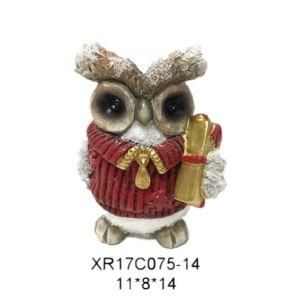 Factory Outlet Resin /Polyresin Craft Owl Statue Christmas Gift