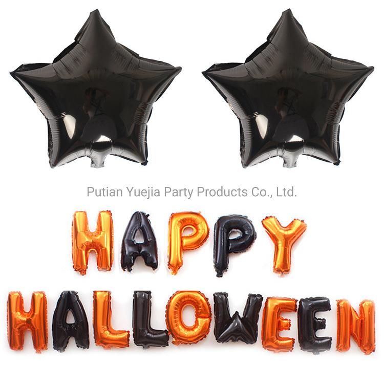 Happy Halloween Letter Banner Paper Tassel Confetti Latex Pumpkin Star Foil Balloon Decoration Set Party Supplies