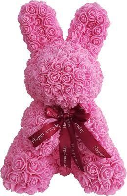 Rose Rabbit PE Foam Ornament Home Wedding Holiday Crafts Gifts Valentines Present Red 40cm