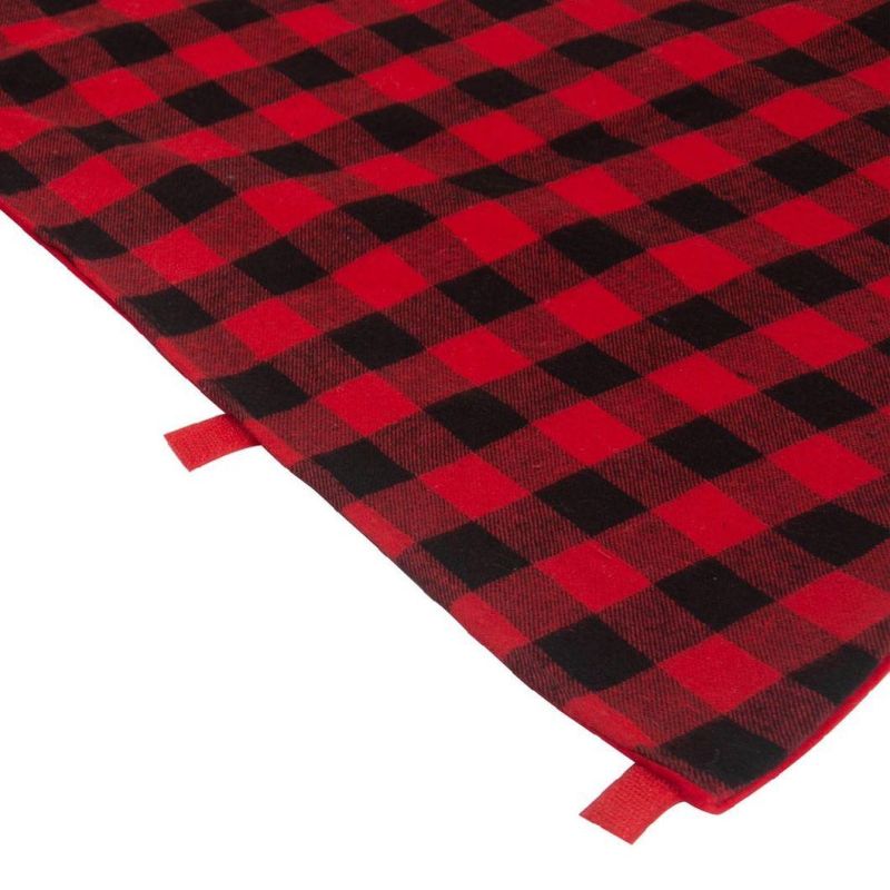 2020 New Christmas Red and Black Plaid Tree Skirt Cross Border Hot Sale Christmas Tree Skirt Apron Christmas Tree Decorations