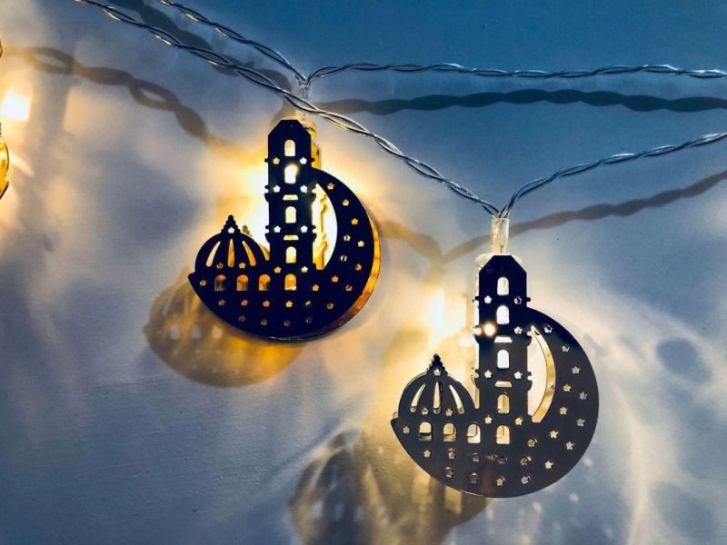 Eid Mubarak Home Decor LED String Lights Outdoor 1.65m 10 PCS Fairy Lights Muslim Ramadan