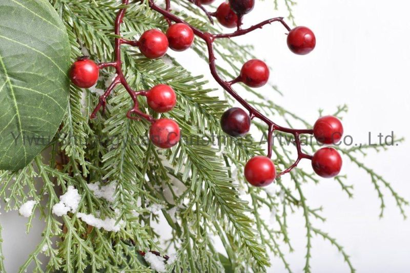 New Design High Quality Christmas PE White Wreath for Holiday Wedding Party Decoration Supplies Hook Ornament Craft Gifts