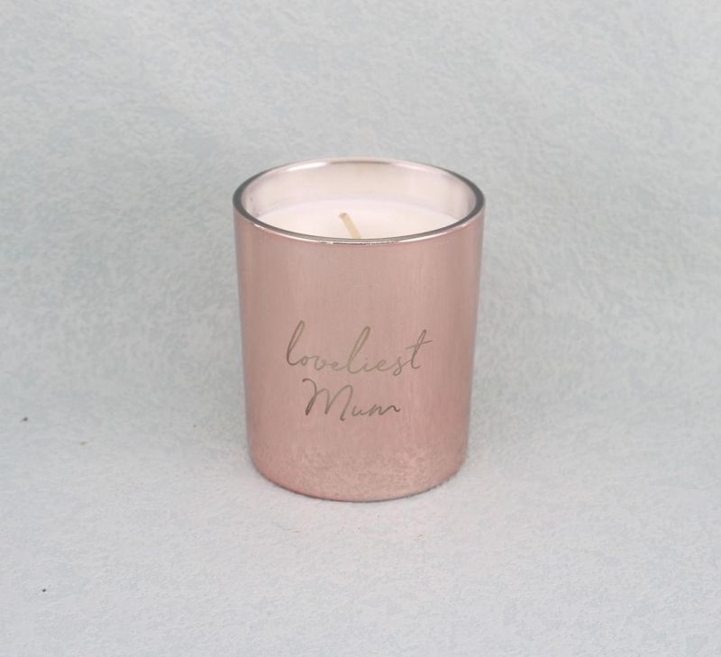 Hot Sale Sparkling Pink Glass Candles for Valentine′ S Day 7.35oz