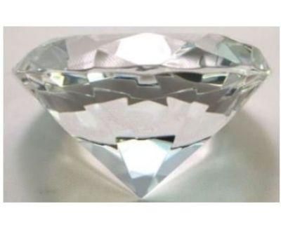 3&quot; Diameter Diamond Shaped Crystal Glass Paperweight for Wedding or Gift