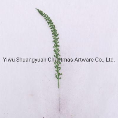 Green Plastic Artificial Branch with Glitter Branch Christmas Ornaments