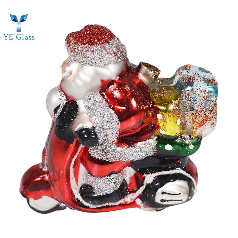 Funny Santa Claus Shape Borosilicate Glass Christmas Balls for Decoration