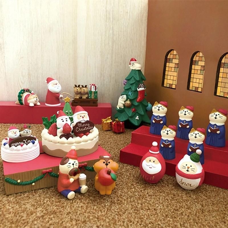 Christmas Decorations Santa Decorates Tree Reindeer Sleighs Cartoon Resin Crafts