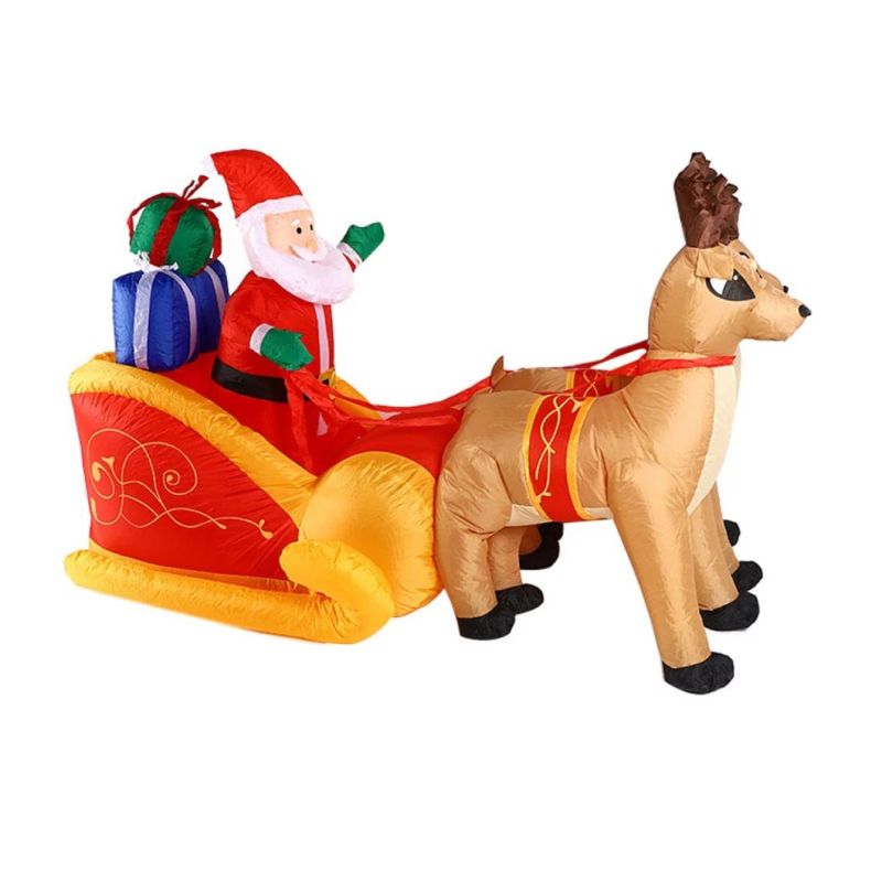 Moose Sleigh Inflatable Santa Claus Auto Trade Hair Lone Proud Air Mold Yard Decoration