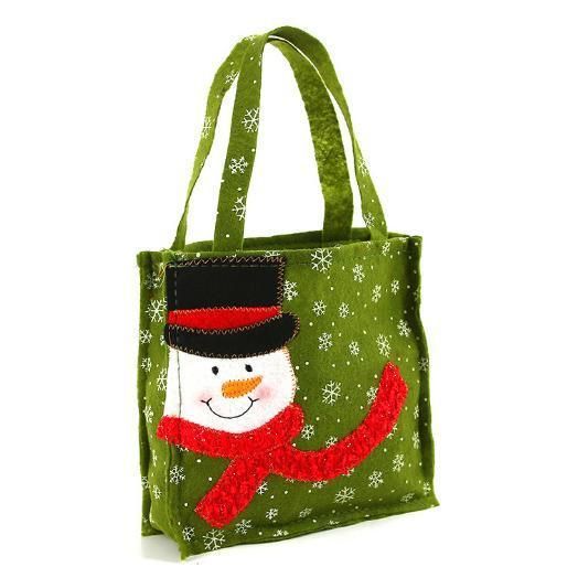 2021 Wholesale Christmas Non-Woven Bag Small Candy Gift Bags Printed Old Man Snowman Portable Christmas Decorations