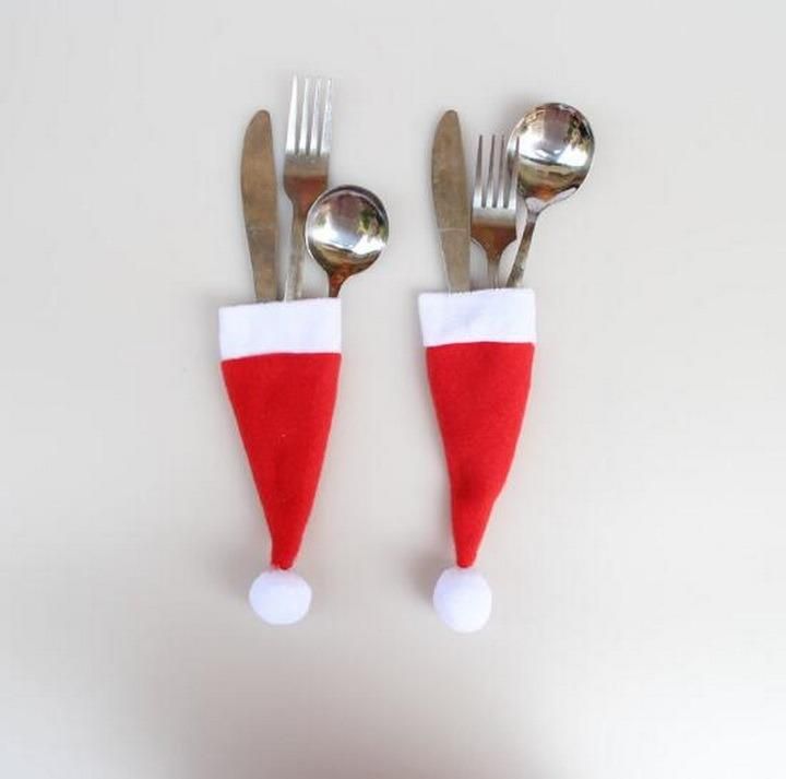 Christmas Dinner Tableware Cutlery Bag Cover Knife Spoon Fork Bag