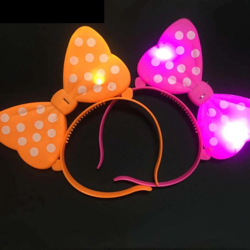 Bowknot LED Flash Light Dressup Blinking Hairband Headband Hair Decor