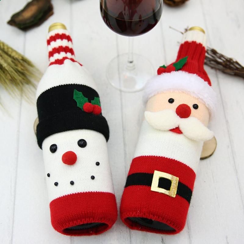Champagne Wine Bottle Decorations Christmas Bottles Packing Gift Bags