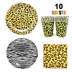 Zoo Theme Party Decoration Leopard Print Paper Tableware