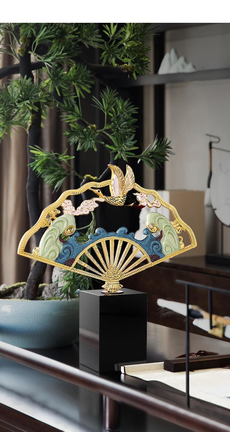 Chinese New Year Gift 2022 Decorative Fan Living Room Tables Decor Zinc Alloy Product Accessories