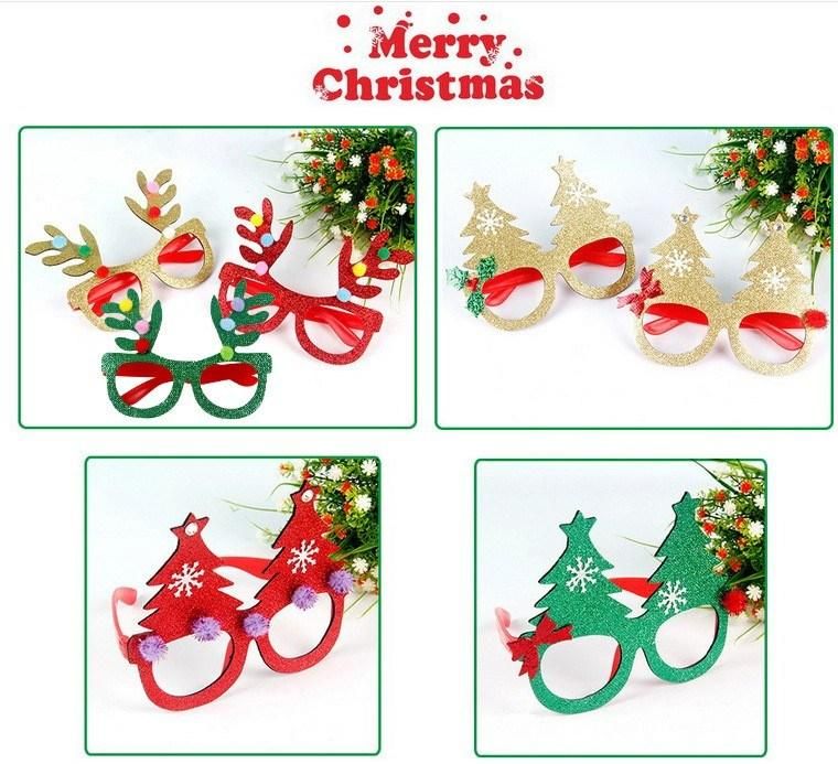 Christmas Decoration Glasses Frame Child Christmas Gift Glitter Glasses