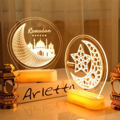 Ramadan Decorations Table Decor Lantern with Flickering LED Eid Mubarak Lantern with LED Decorative Hanging Lantern