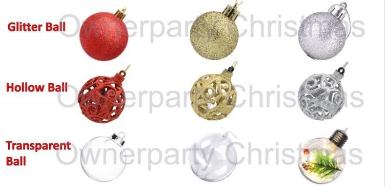 Shatterproof Bulk Wholesale Luxury Custom DIY Hanging Snow Transparent Clear Velvet Xmas Christmas Hanging Balls for Tree