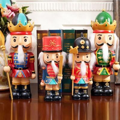 New Design Hand Crafts Christmas Resin Nutcracker King Statues