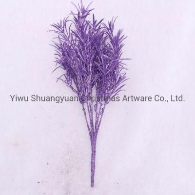 Artificial Glitter Plastic Leaves for Christmas Home Decoration