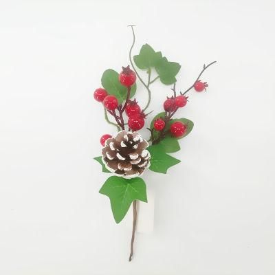 Fake Flowers Christmas Holly Red Fruit Flowers