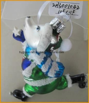 Boutique Dog Glass Craft for Christmas Decoration