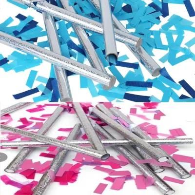 Tissue Confetti Wands Gender Reveal Baby Show Stage Concept Party Festival Shows Biodegradable Piink Blue Confetti Flick Stick