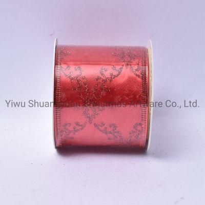 Christmas Ribbon Decor for Holiday Wedding Party Decoration Supplies Hook Ornament Craft Gifts