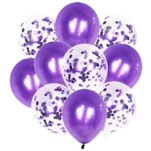 10PCS Purple Balloons Confetti Balloon Birthday Party Decorations