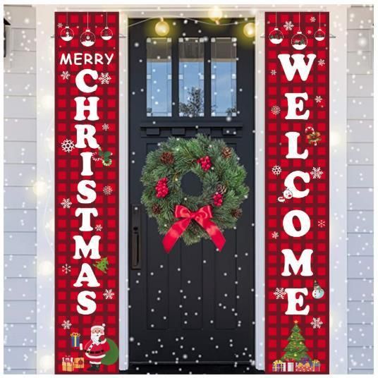 Christmas Couplets Christmas Banners Christmas Curtains Support Customized Pictures