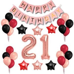 Rose Gold Number 21 Balloon Set Birthday Party Decorations