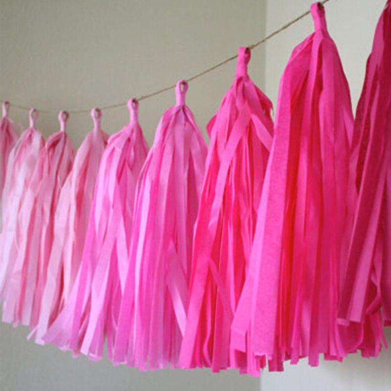 Party Favor Tissue Paper Tassel Garland Hanging Decoration Garland for Party