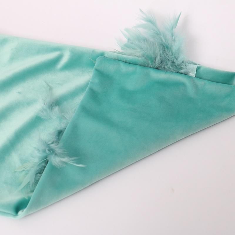 New Design Christmas Bolster Pillow with Feather for Holiday Wedding Party Home Decoration Hook Ornament Craft Gifts