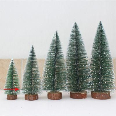 Mini Christmas Tree Holiday Decoration Desktop Ornaments Simulation Flocking with White Cedar Needles