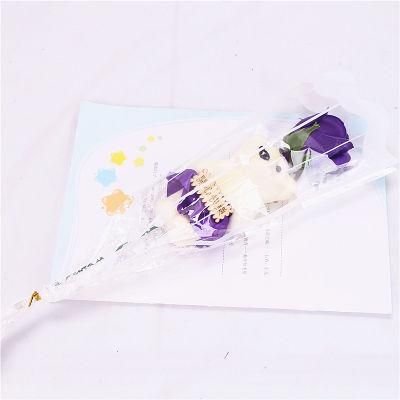 Wholesale Artificial Flower Gift Soap Rose Single Rose with Teddy Bear