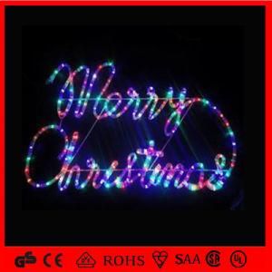 Multi-Color Rope 2D Motif Simple Merry Christmas Letter Light