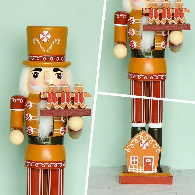 New Funny 13.8-Inch Wooden Gingerbread Christmas Nutcracker