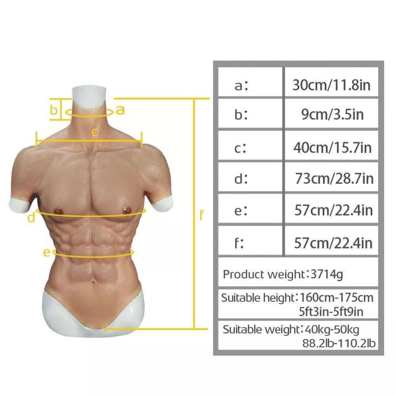 Boyi Silicone Macho Strong Abdominal Silicon Belly Realistic Chest Rubber Muscle Suit