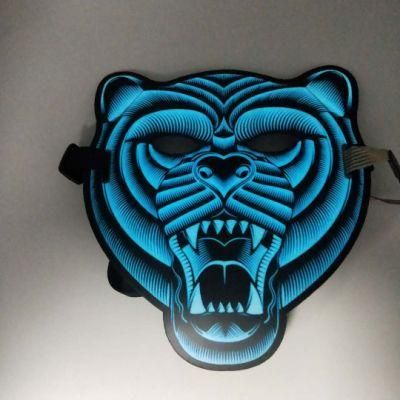 Glow Tiger Mask LED Party Mask Sound Activated Mask