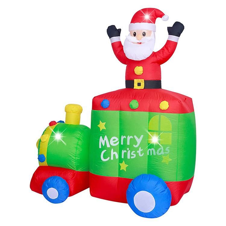 Merry Christmas Festival Event Outdoor Decor Inflatable Santa Train