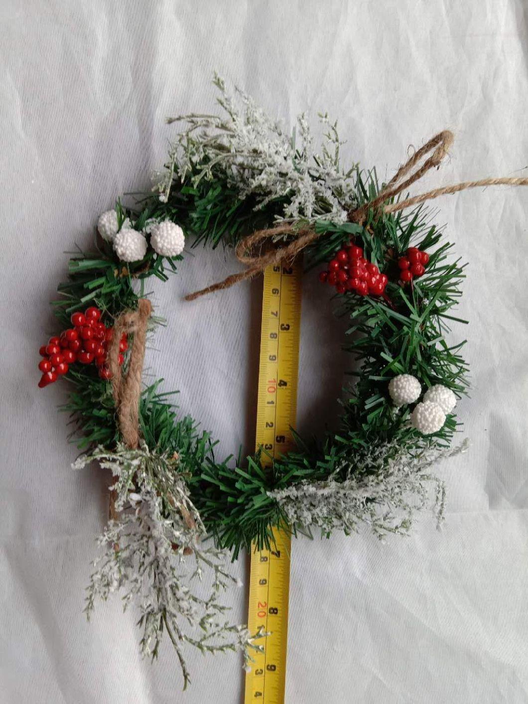Artificial Plastic Christmas Wreath with Decorated