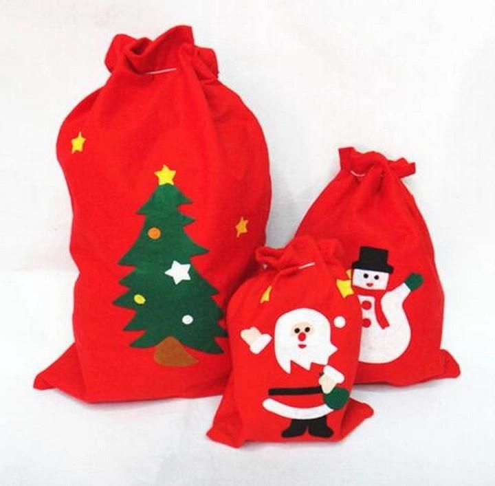 Custom Christmas Non-Woven Handmade Applique Gift Bags