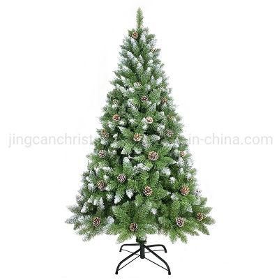 Dense Green PVC Christmas Tree with Pinecones
